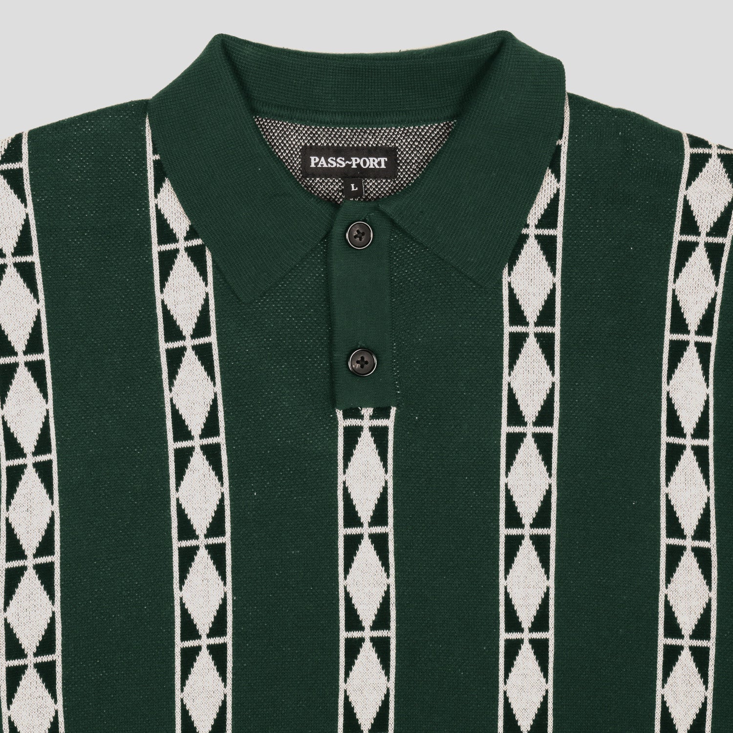 Labour Knitted Longsleeve Polo (Forest Green)
