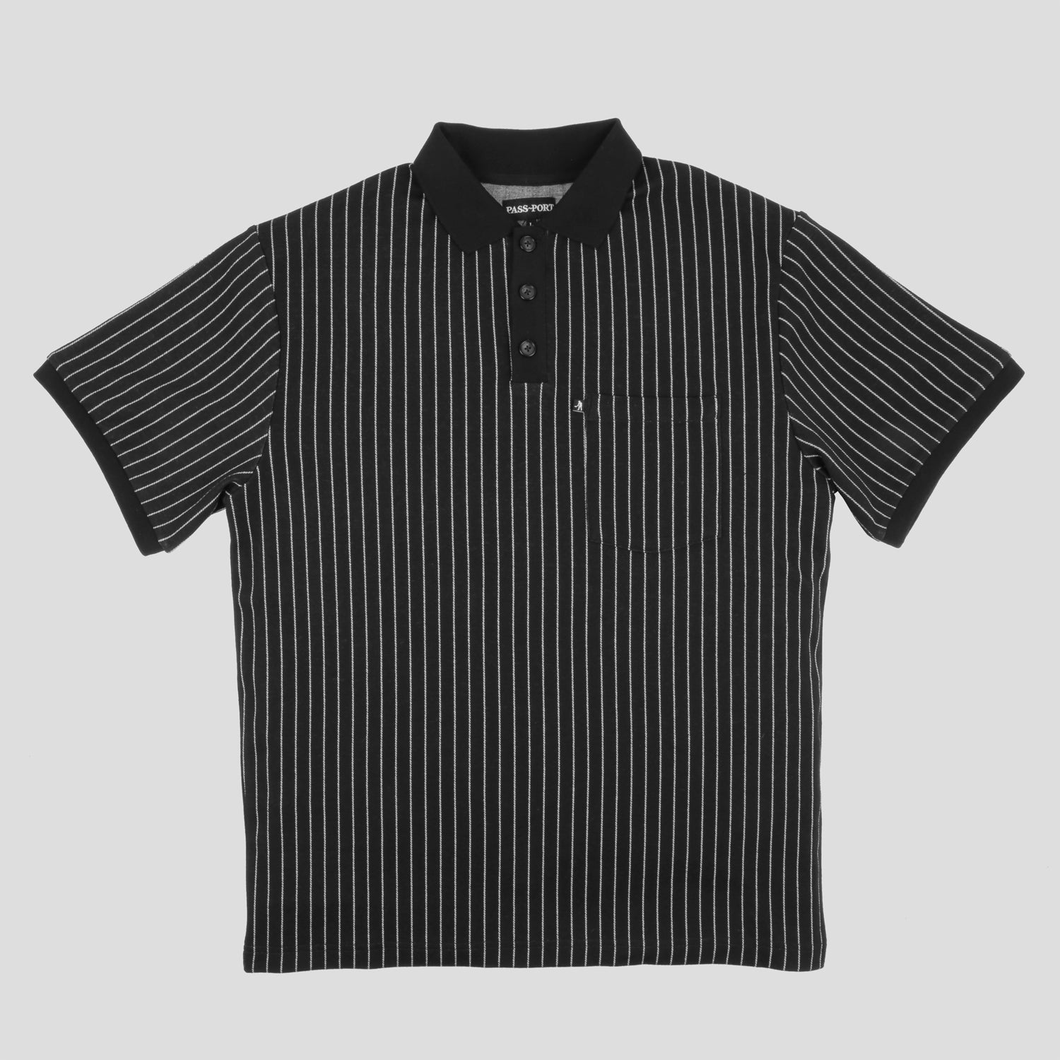Stripe Polo Shortsleeve (Black)