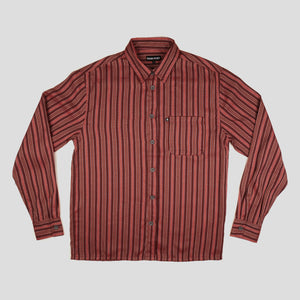 Workers Stripe Shirts - Longsleeve (Burgundy)